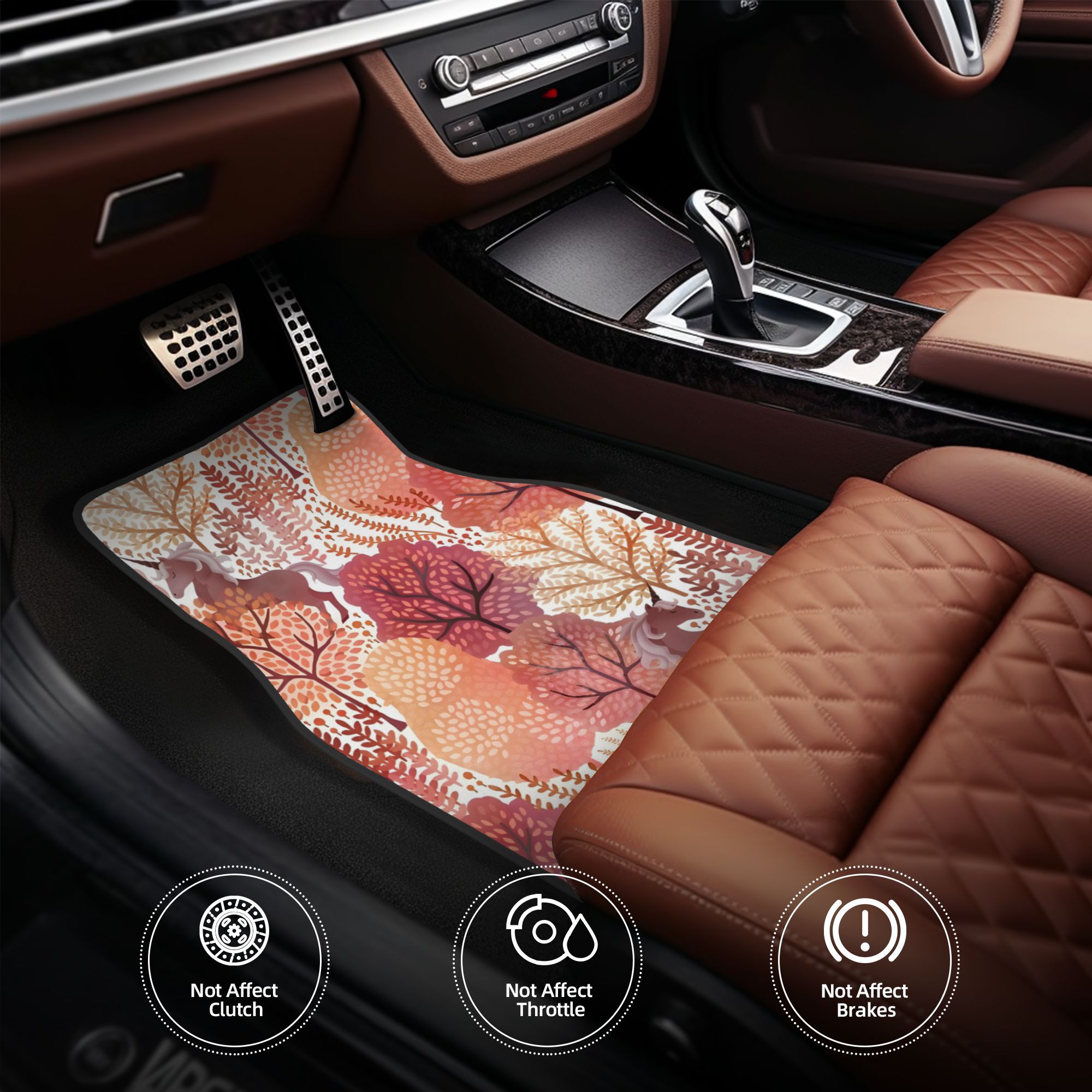 Interior Design Illustration - 4pcs Hidden Unicorn Woods Autumn Reds