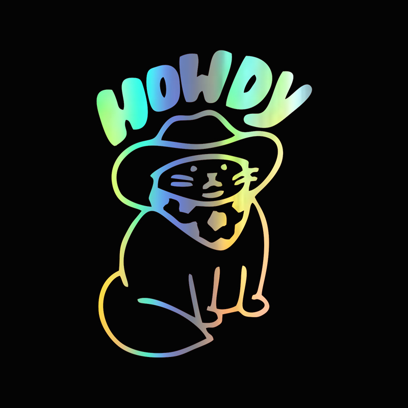 Funny Car Decals Howdy Cat Des - đánh giá và giá Interior Design Journal