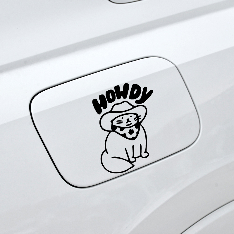 Funny Car Decals Howdy Cat Des - đánh giá và giá Interior Design Journal