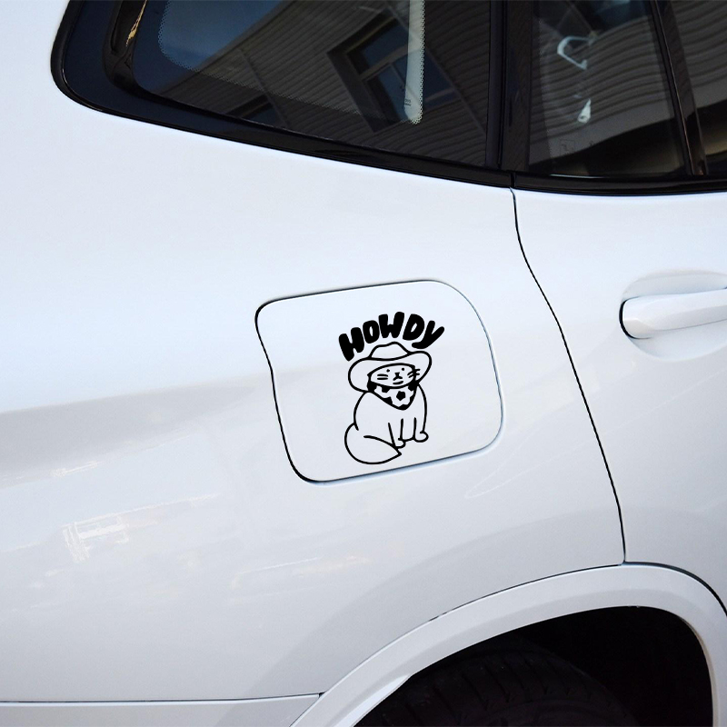 Funny Car Decals Howdy Cat Des - đánh giá và giá Interior Design Journal