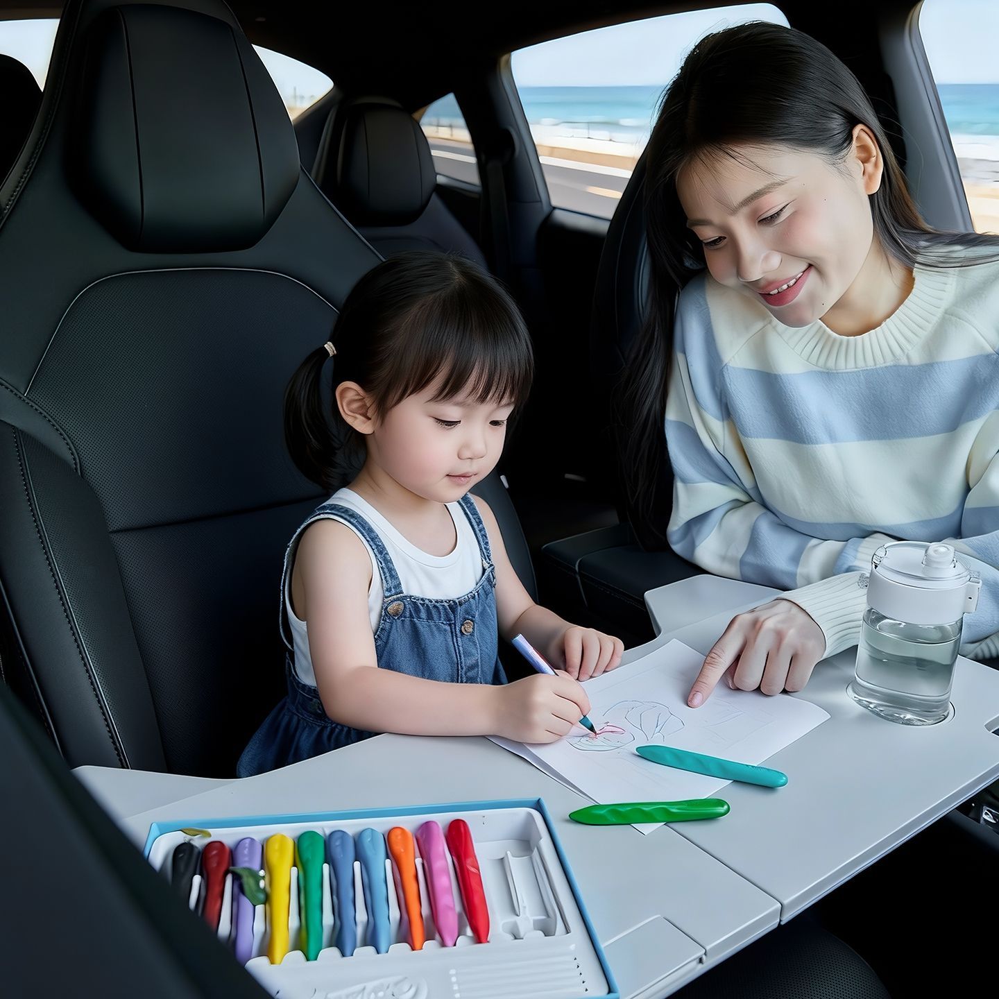 Foldable Car Desk For Tesla Mo - đánh giá và giá Interior Design Mockup