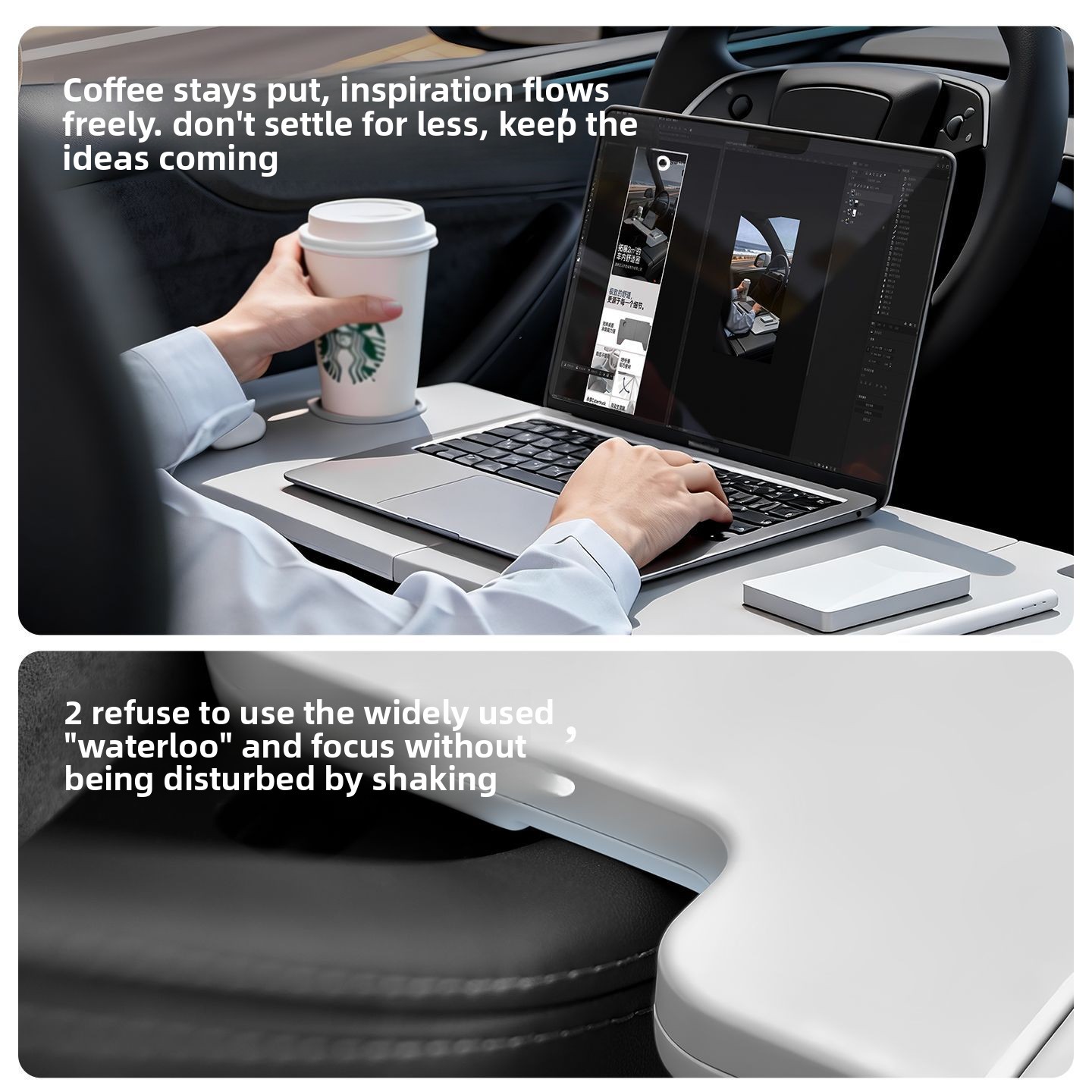 Foldable Car Desk For Tesla Mo - đánh giá và giá Interior Design Mockup