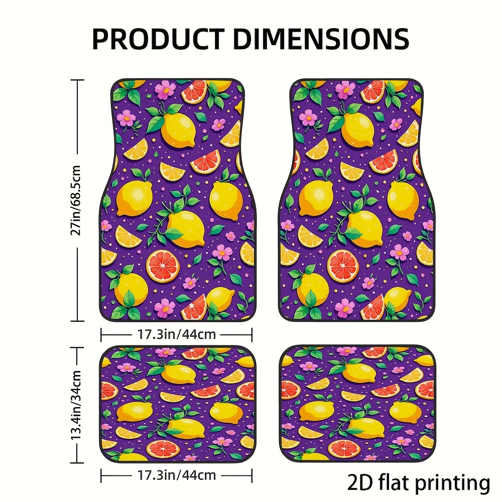 4pcs Car Floor Mats, Lemon And - đánh giá và giá Interior Design Illustration